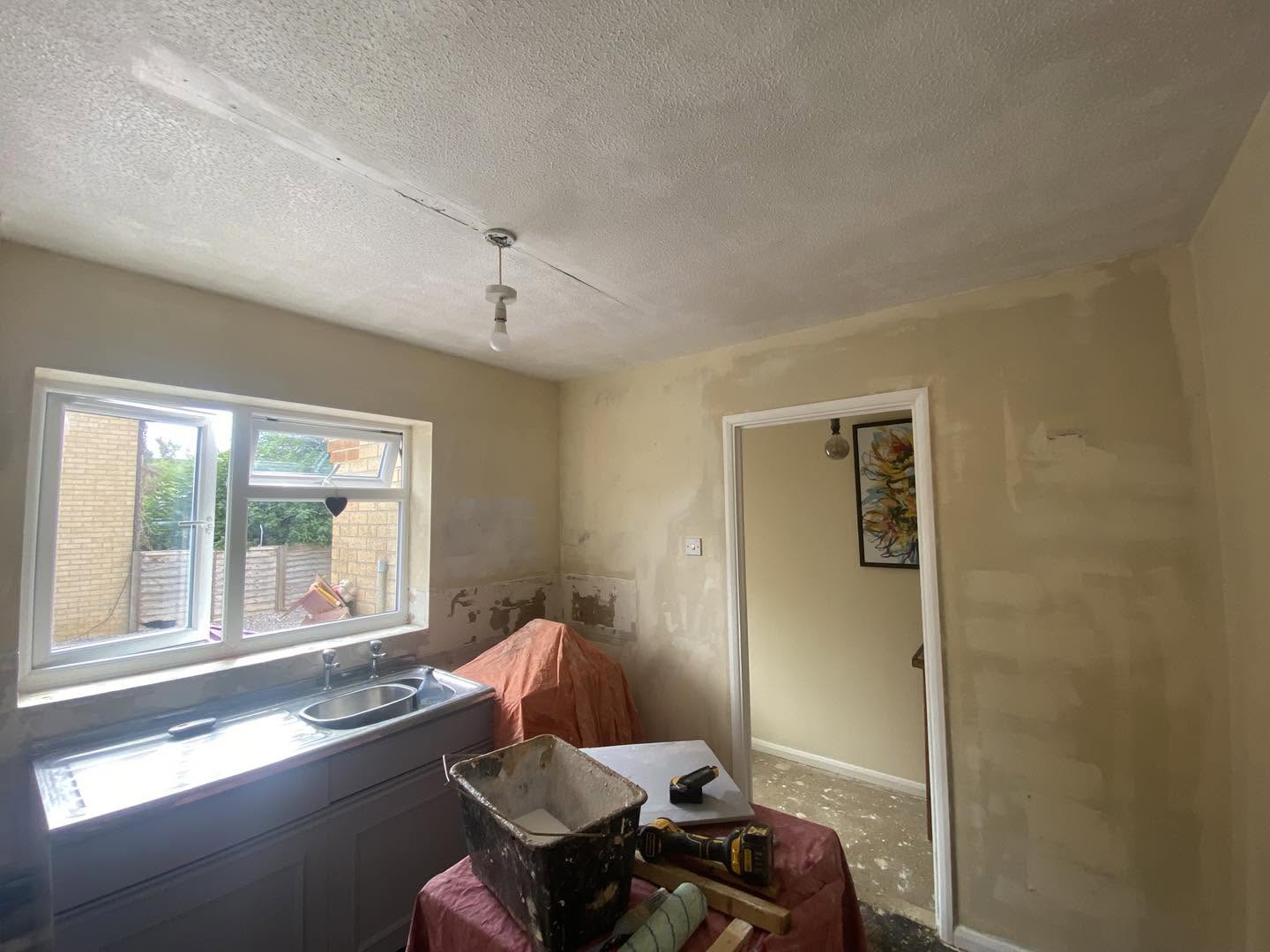 The same kitchen's old walls by the window