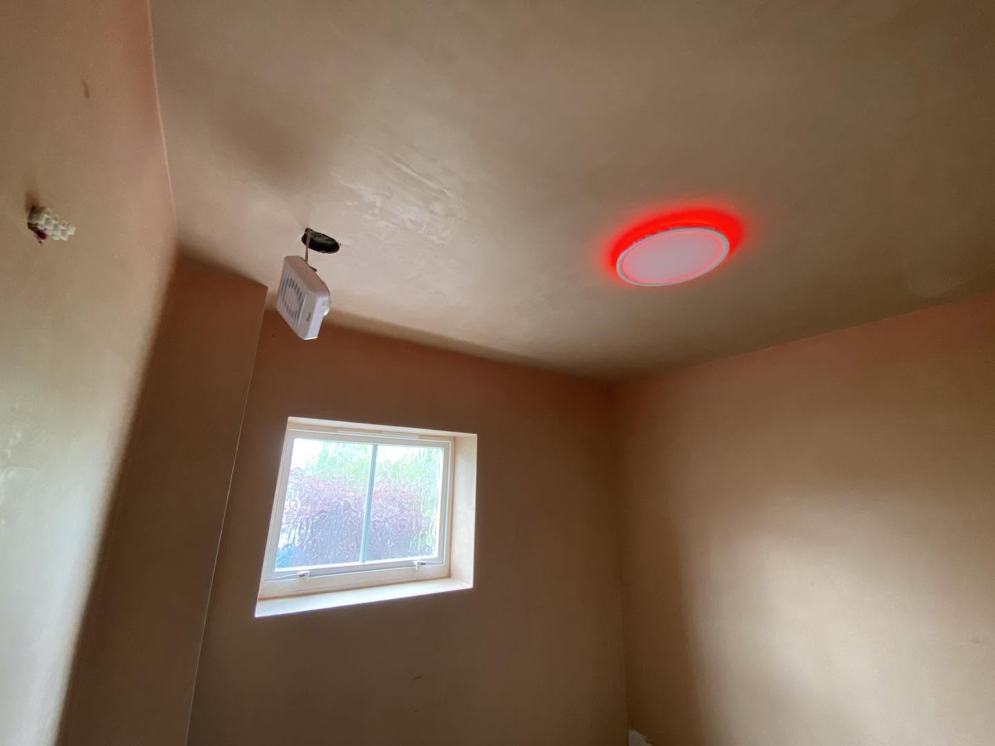 The window wall skimmed smooth